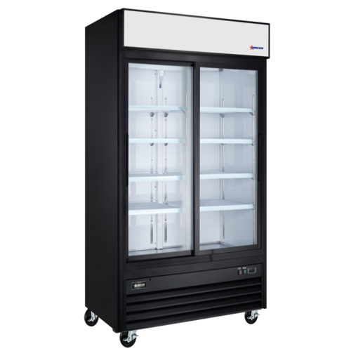 Omcan 50131 (RE-CN-0039-HC-BK) Merchandiser Refrigerator Reach-in Two-section
