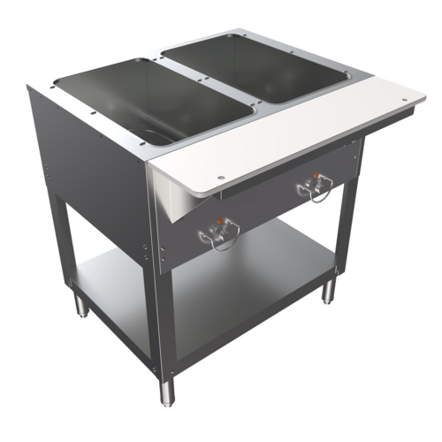 BK Resources ST-2 - Steam Table, electric, 2-pan open well design, 20-gauge stainless steel construction, open base