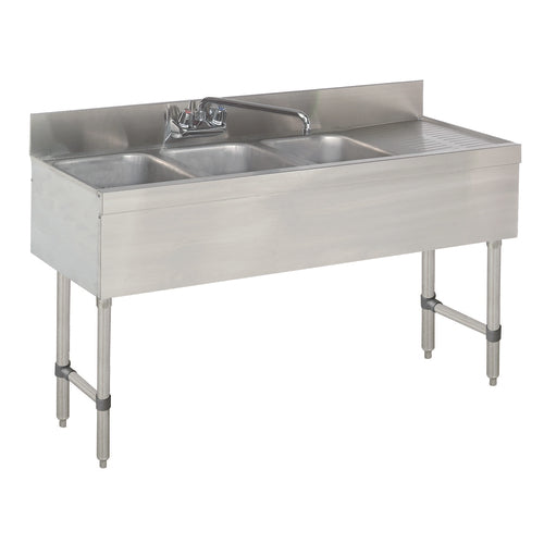 Advance Tabco SLB-43L-X - Special Value Underbar Sink Unit, 3-compartment, 48