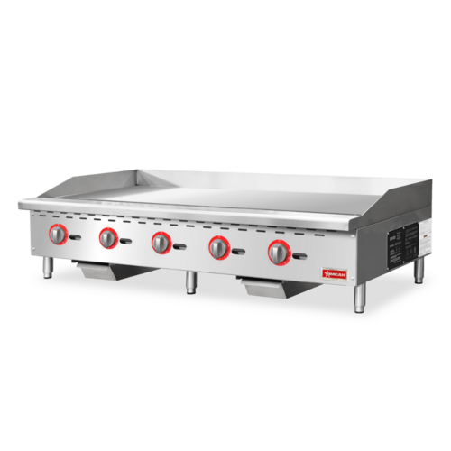 Omcan 48520 60 Inch Griddle Gas Countertop with 5 Burners 140000 BTU