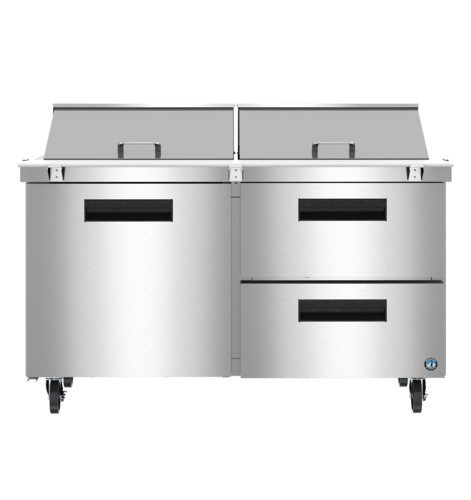 Hoshizaki SR60B-24MD2R - Steelheart® Mega Top 60” Prep Refrigerator, 14.8 cu. ft., two-section, 60"W, (24) 1/6 size pans 4"