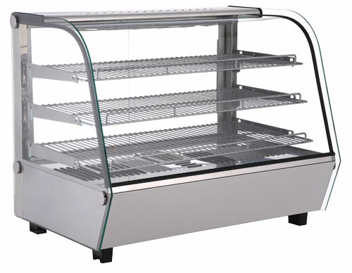Omcan 47455 33 Inch Countertop Heated Display Case with 3 Shelves