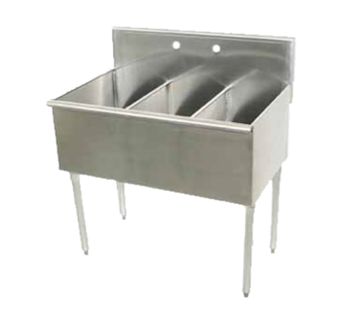 Advance Tabco 4-3-48-X - Special Value Square Corner Scullery Sink, 3-compartments, 16"W x 21"D front-to-back x 14" deep