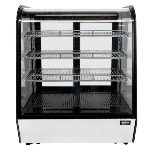 Omcan 47448 28 Inch Refrigerated Display Case Countertop 5.12 Cu Ft Glass