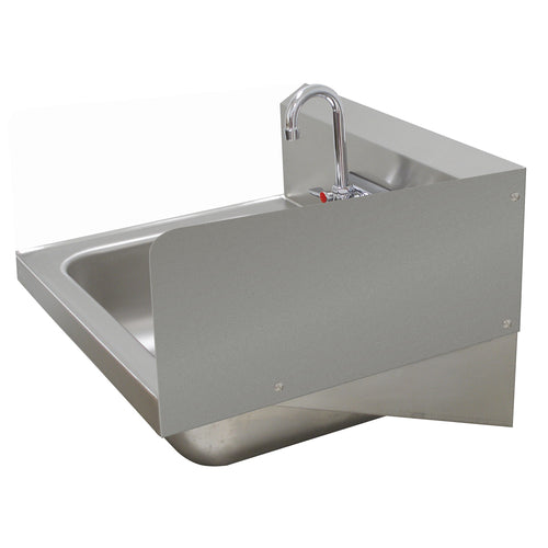 Advance Tabco 7-PS-27E - Bolted Side Splash, 7-3/4"H (installed height), for hand sinks with 16" wide x 14" front-to-back