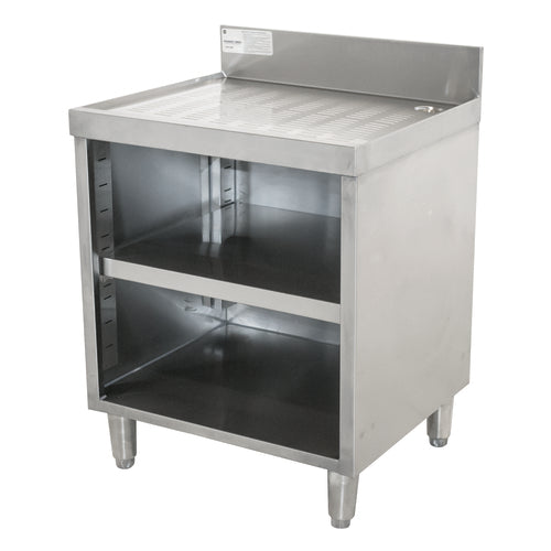 Advance Tabco CRD-2BM - Underbar Basics™ Drainboard, open cabinet base with mid-shelf, 24