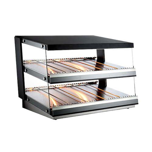 Omcan 47511 37 Inch Heated Pass-Through Station with Divider Rods and Light Controls