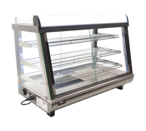 Omcan 39999 35 Inch Countertop Heated Display Case Full Self-Service Stainless Steel