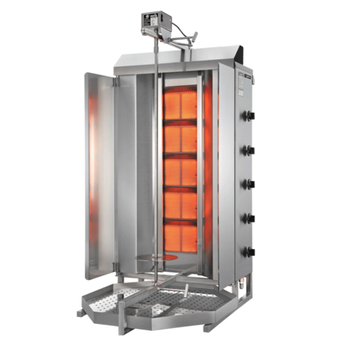 Omcan 49162 55 Inch Gas Vertical Broiler with 5 Burners 47500 BTU