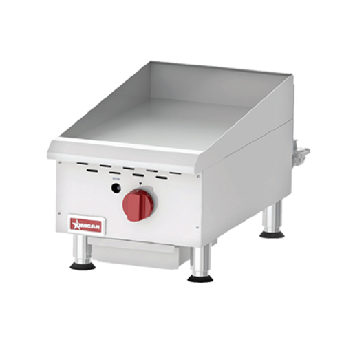 Omcan 43737 15 Inch Gas Griddle Countertop with 30,000 BTU Burner