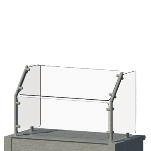 Advance Tabco AFC-36 - Food shield, cafeteria style, 45° degree angled front, fixed front glass, 36