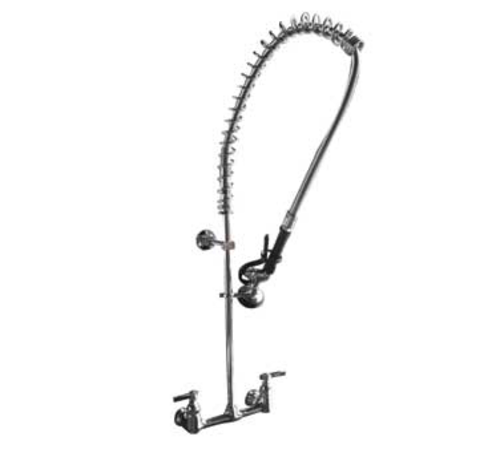 Serv-Ware PRW8-CWP-E - Serv-Ware - Plumbing - Economy Wall Mount 8 O.C. Pre-Rinse Unit - 1/2