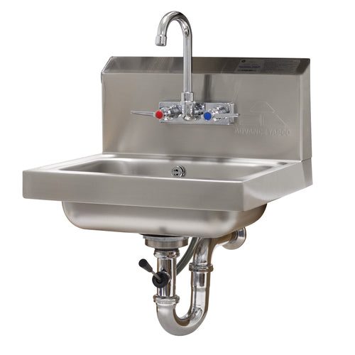 Advance Tabco 7-PS-50 - Hand Sink, wall mounted, 14" wide x 10" front-to-back x 5" deep bowl, 20 gauge 304 stainless steel,