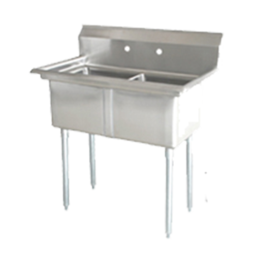 Omcan 25266 41 Inch Pot Sink with 2 Bowls 21 Inch Front To Back 18 Inch Wide Stainless Steel