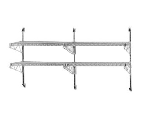 Advance Tabco AB2-14 - Special Value Wire Shelving Wall Post & Brackets, 2 tier, adjustable, end mount, heavy duty, for