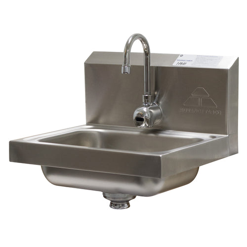 Advance Tabco 7-PS-61 - Hand Sink, wall mounted, 14" wide x 10" front-to-back x 5" deep bowl, 20 gauge 304 stainless steel,