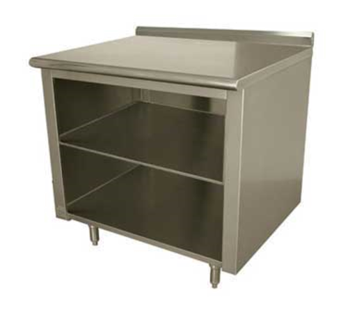 Advance Tabco EF-SS-367M - Work Table, 84"W x 36"D, open front cabinet base with mid-shelf, 14 gauge 304 stainless steel top