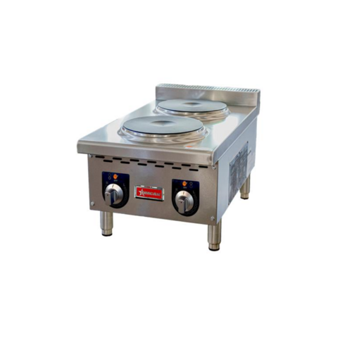 Omcan 48556 12 Inch Electric Hot Plate with (2) 9 Inch Round Elements