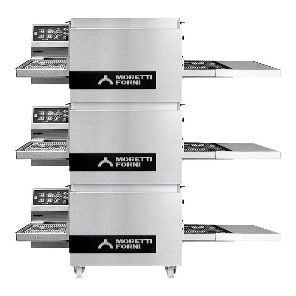 Moretti Forni T64E Electric Ventless Triple Stacked Conveyor Oven - 208V, 1 Phase
