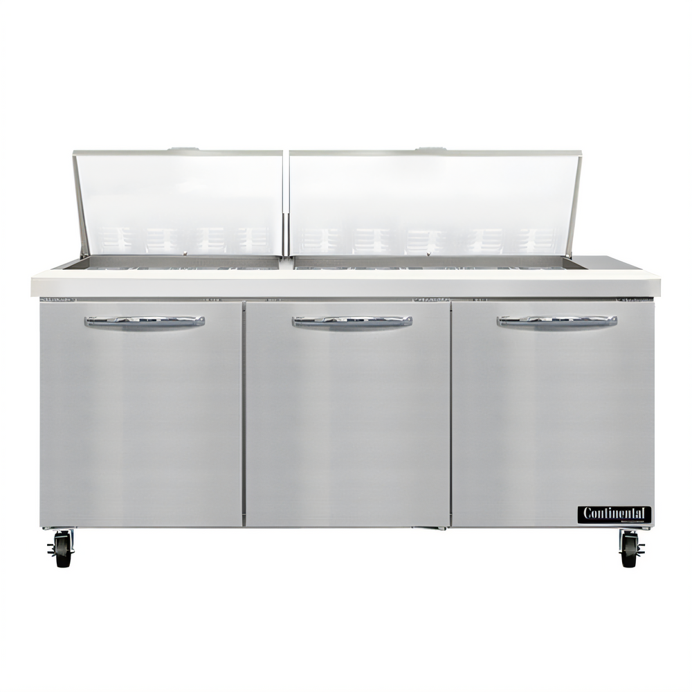 Continental Refrigerator SW72N27M-FB-D Mighty Top Refrigerated Prep Tables