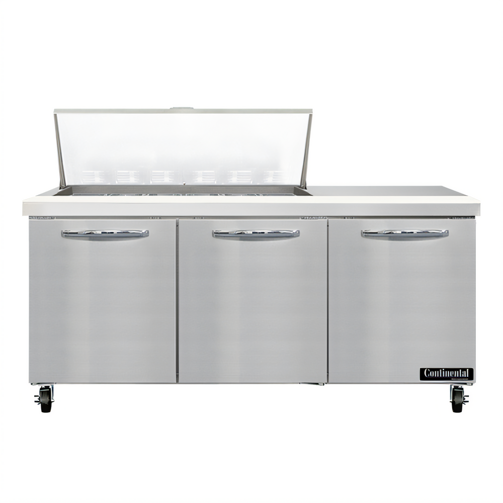 Continental Refrigerator SW72N18M-FB-D Mighty Top Refrigerated Prep Tables