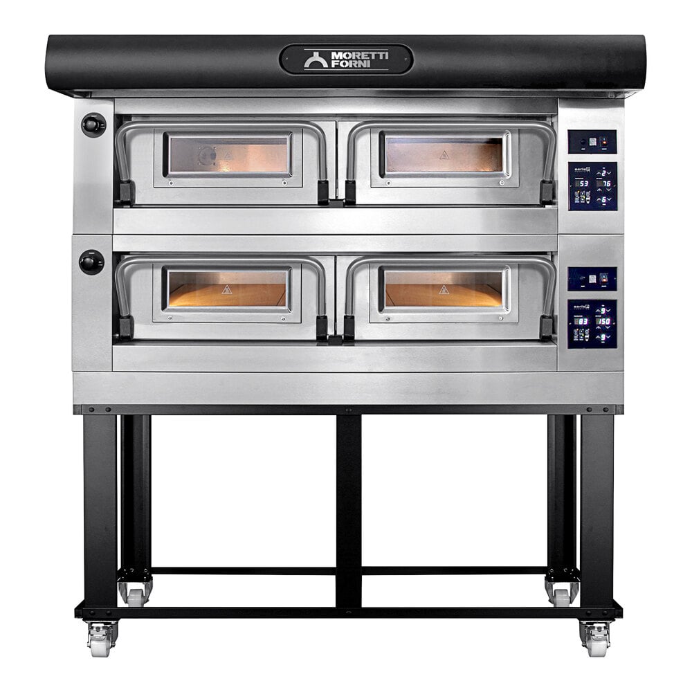 Moretti Forni P120E A Electric Double Deck Oven with Stand - 208V, 25 3/16"