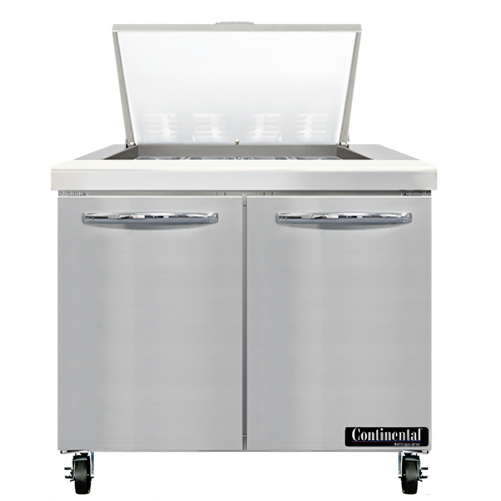 Continental Refrigerator SW36N12M-HGL Mighty Top Refrigerated Prep Tables