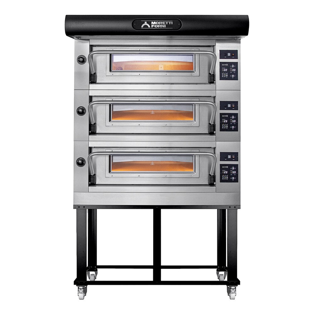 Moretti Forni Amalfi C C18 Electric Triple Deck Oven with Stand - 208V, 37 7/16