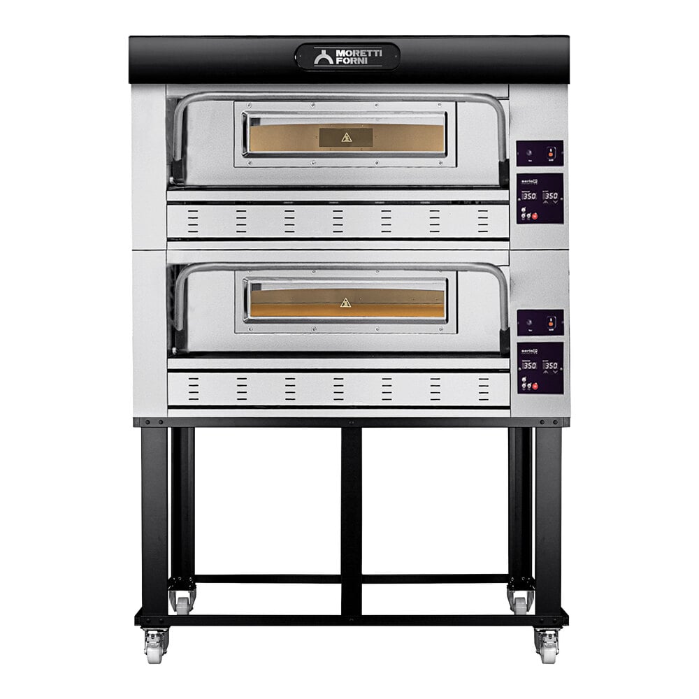 Moretti Forni P110G B COMP 1SP Liquid Propane Double Deck Oven with Stand - 197,904 BTU