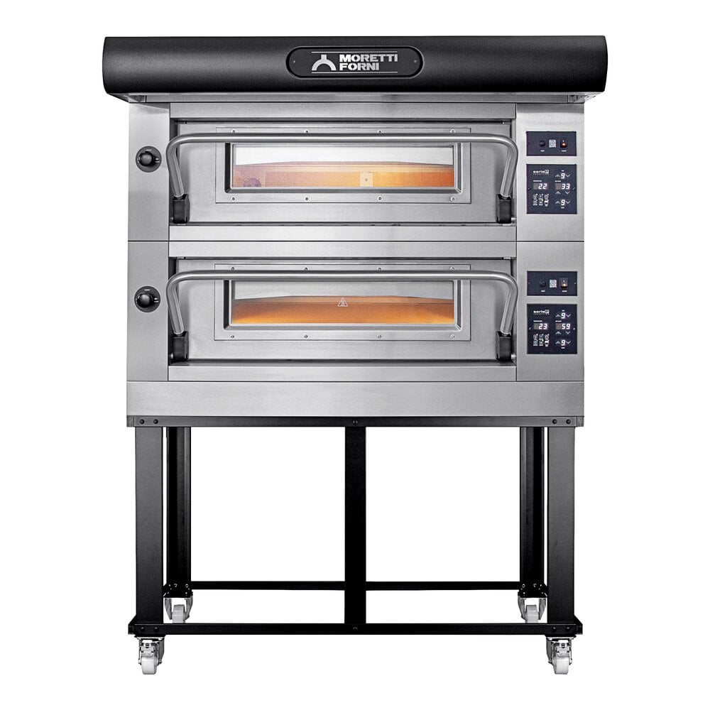 Moretti Forni Amalfi A C18 Electric Double Deck Oven with Stand - 240V, 25 5/8