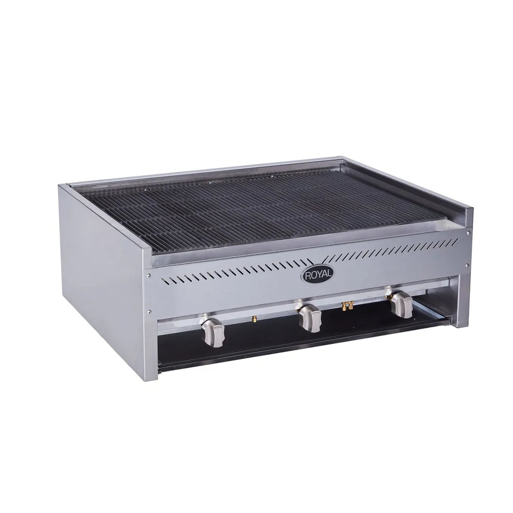 Royal Range RCB-48 48" Countertop Gas Lava Rock Charbroiler, (4) Burners, 160.000 BTU