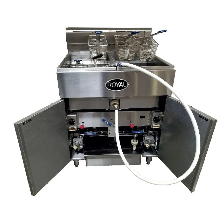 Royal Range REEF-35-2-CM Multi-Battery Gas Fryer w/ (2) 35-lb, Built-In Filtration