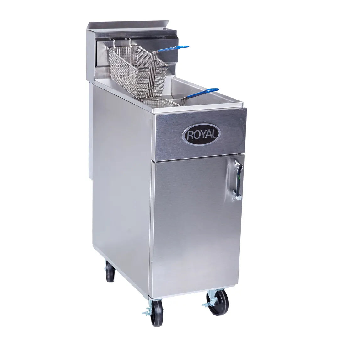 Royal Range RFT-50 Full Pot Floor Model Gas Fryer w/ 50-lb Capacity, Tube-Fired