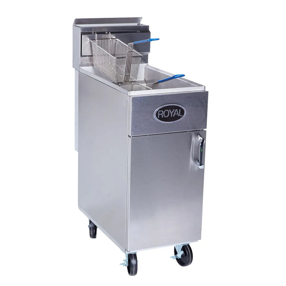 Royal Range RFT-50 Full Pot Floor Model Gas Fryer w/ 50-lb Capacity, Tube-Fired