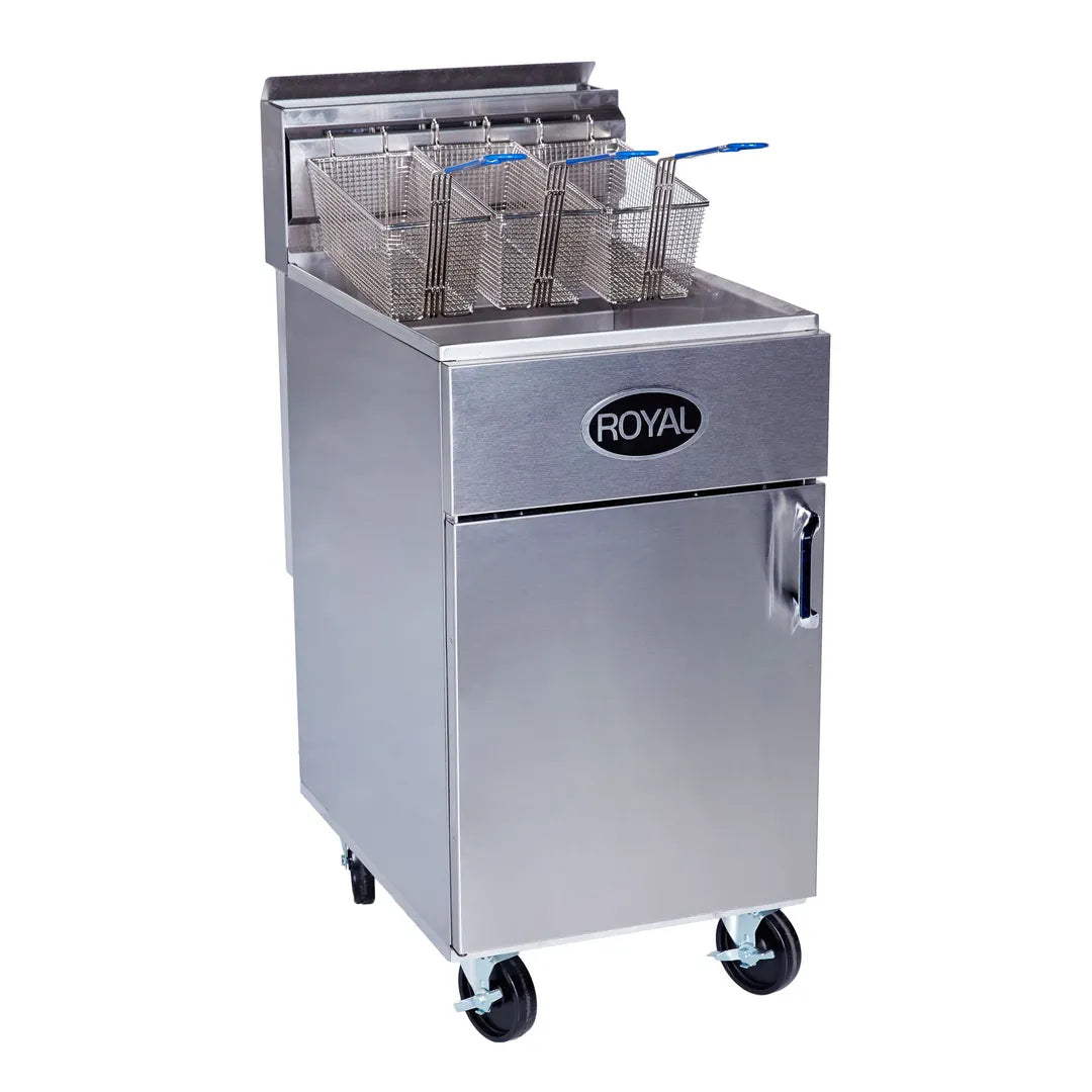 Royal Range RFT-60 Full Pot Floor Model Gas Fryer w/ 60-lb Capacity, Tube-Fired