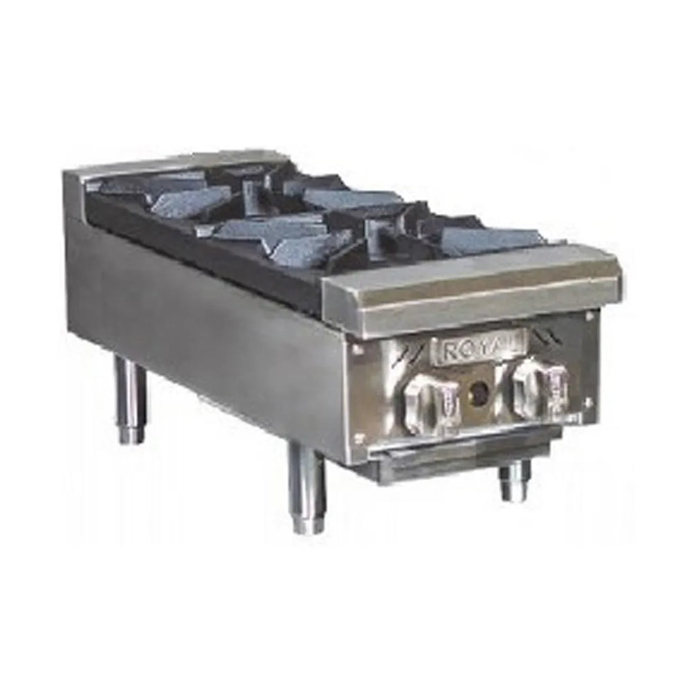 Royal Range RHP-12-2 12" Countertop Gas Hotplate with (2) Burners, Manual Controls, 60.000 BTU