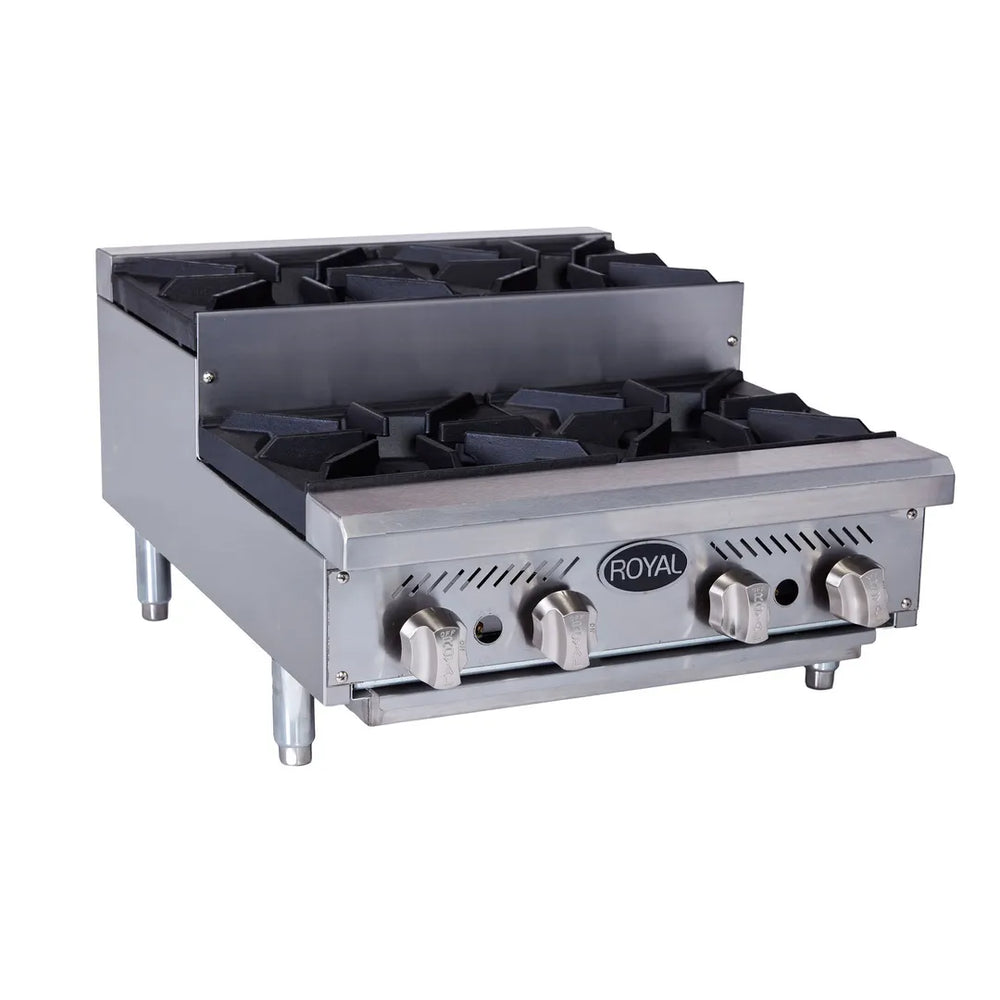 Royal Range RHP-24-4SU 24" Countertop Gas Hotplate with (4) Burners, Manual Controls, 120.000 BTU