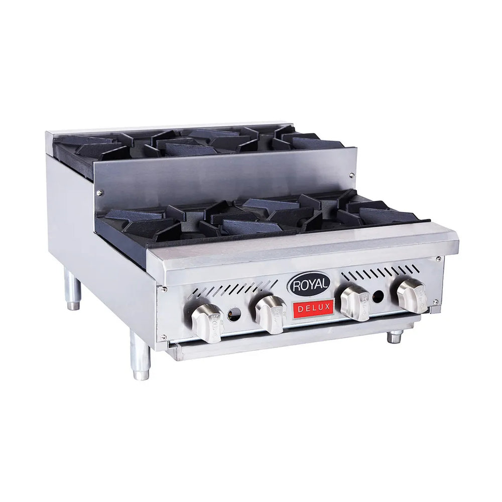 Royal Range RHP-36-6SU 36" Countertop Step-Up Gas Hotplate with (6) Burners, Manual Controls, 180.000 BTU