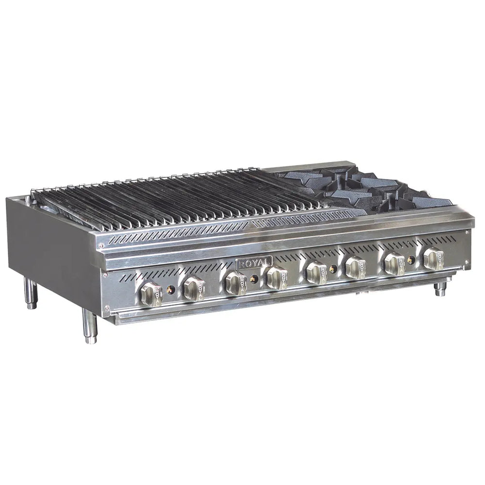 Royal Range RRB-24OB2 36" Countertop Gas Radiant Charbroiler / Hotplate, 120.000 BTU