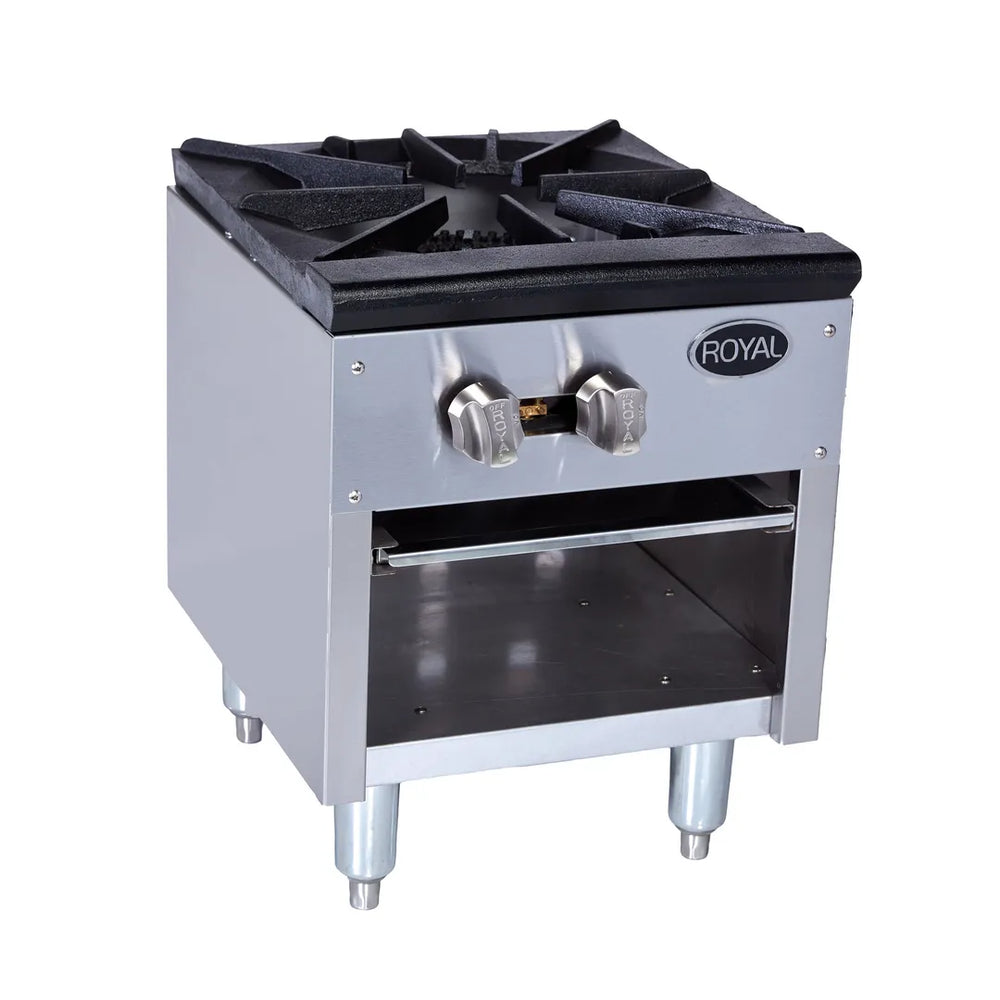 Royal Range RSP-18 18" Gas Stock Pot Range w/ (1) Three Ring Burner, Manual Controls, 90.000 BTU